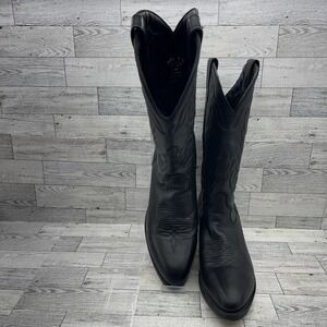 Laredo Jacksonville‎ Black Deertan Leather Western Cowboy Boots 6691 Men Size 9D